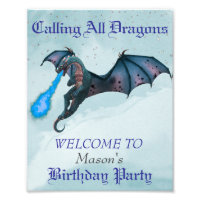 Blue Dragon Birthday party Welcome