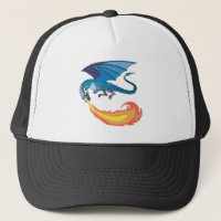 blue dragon breathing fire