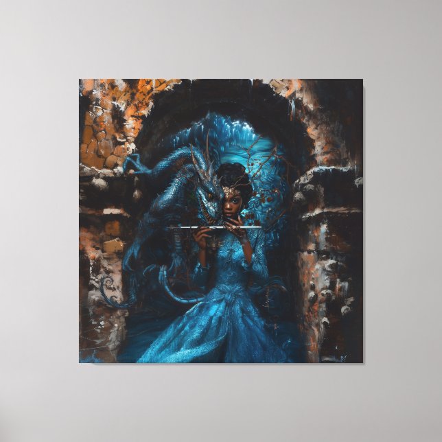 Blue Dragon Canvas Print (Front)