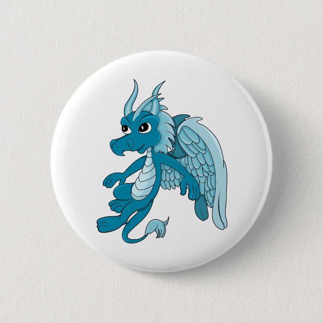 Blue Dragon Cartoon 6 Cm Round Badge (Front)