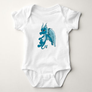 Blue Dragon Cartoon Baby Bodysuit