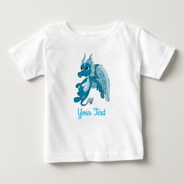 Blue Dragon Cartoon Baby T-Shirt (Front)