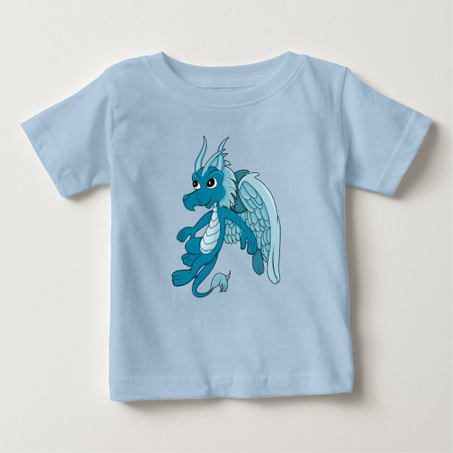 Blue Dragon Cartoon Baby T-Shirt (Front)