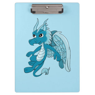 Blue dragon cartoon clipboard