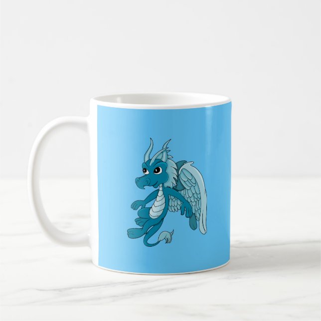 Blue Dragon Cartoon Coffee Mug (Left)