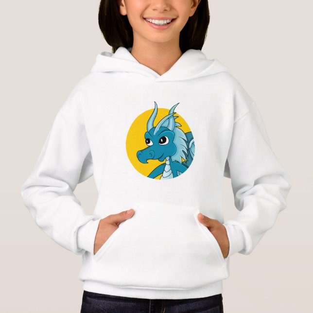 Blue dragon  cartoon hoodie (Front)