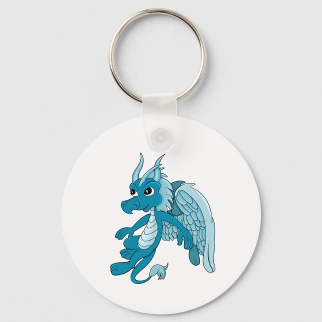 Blue Dragon Cartoon Key Ring (Front)