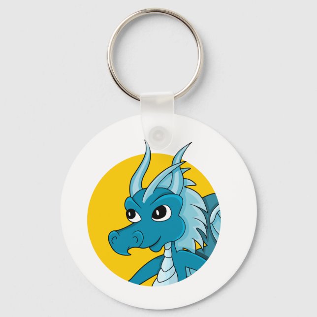 Blue dragon cartoon key ring (Front)