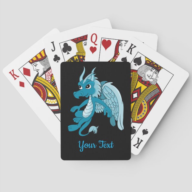Blue Dragon Cartoon Playing Cards (Back)