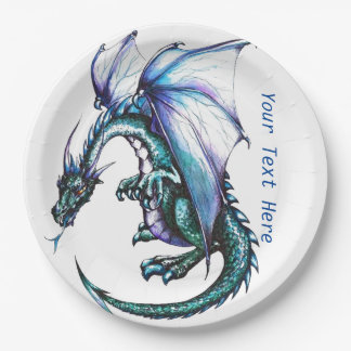 Blue Dragon Custom Paper Plates 9"