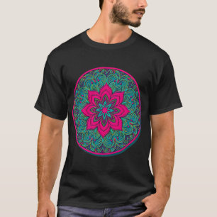 Blue Dragon Fantasy Flower Field Mythical Creature T-Shirt