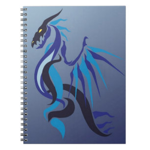 Blue Dragon Flame Spiral Notebook