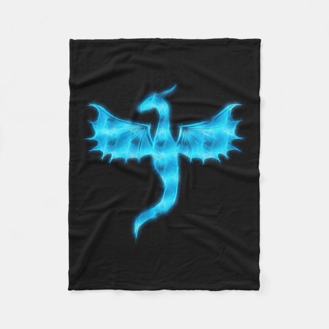 Blue Dragon Fleece Blanket (Front)