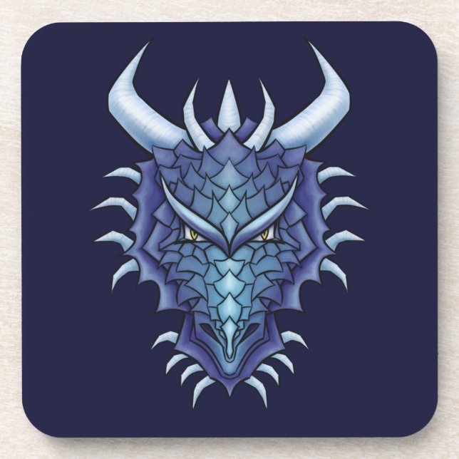 Blue Dragon Head Fantasy Coaster (Front)