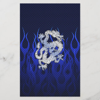 Blue Dragon in Chrome Carbon Fibre Styles Stationery