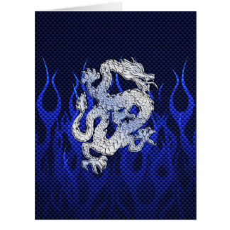 Blue Dragon in Chrome Carbon racing flames