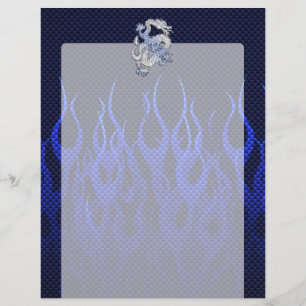 Blue Dragon in Chrome Carbon racing flames