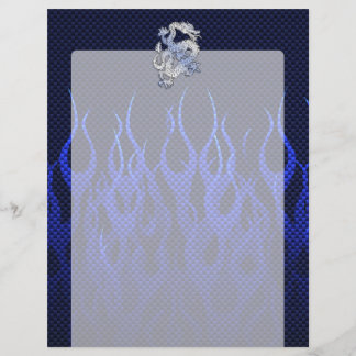 Blue Dragon in Chrome Carbon racing flames