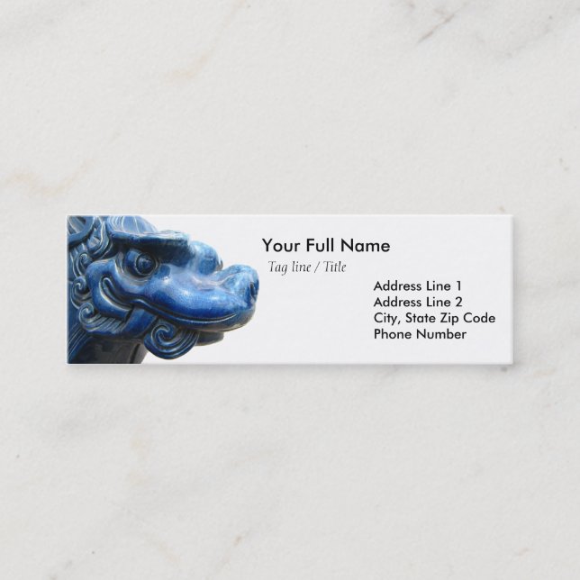 Blue dragon - Nietzsche quote Mini Business Card (Front)
