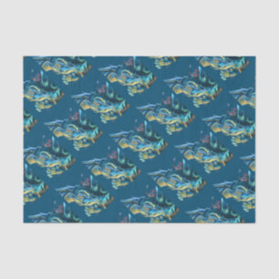 Blue Dragon Rider Tissue Paper