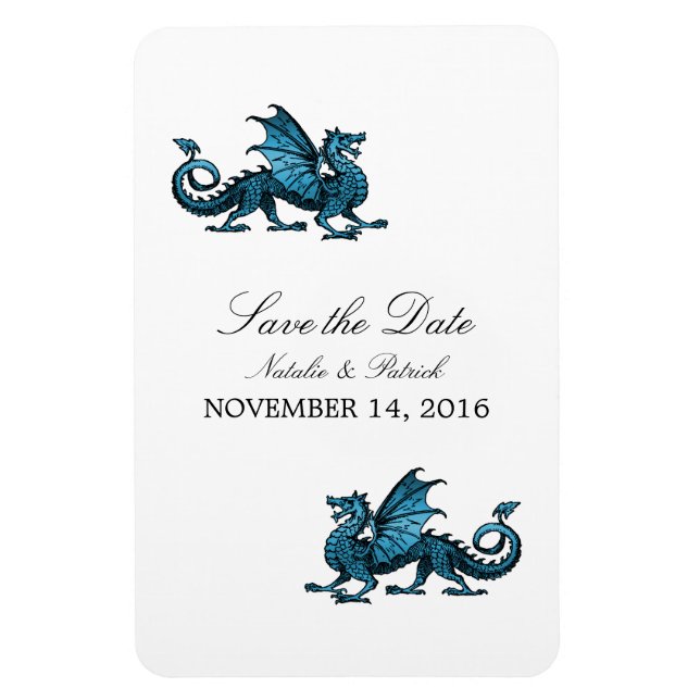 Blue Dragon Save the Date Magnet (Vertical)