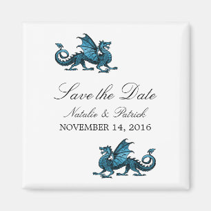 Blue Dragon Save the Date Magnet
