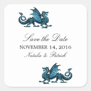 Blue Dragon Save the Date Stickers