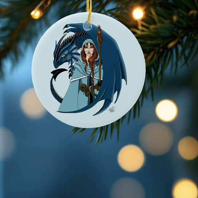  Blue Dragon Sorceress Snowflakes Ceramic Tree Decoration (Creator Uploaded)