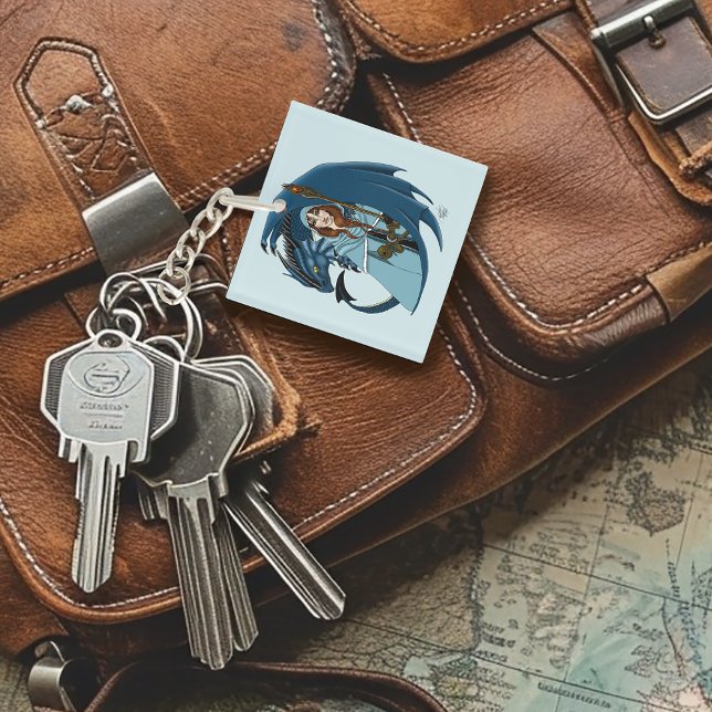  Blue Dragon Sorceress Snowflakes Key Ring (Creator Uploaded)