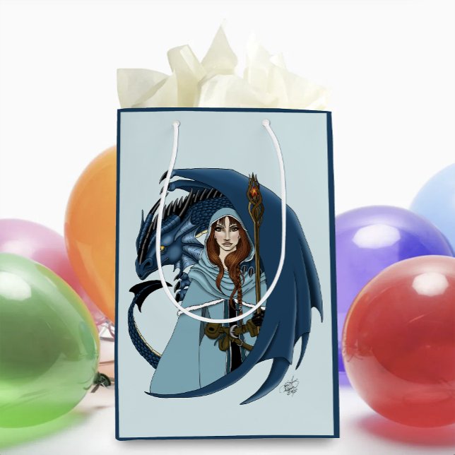  Blue Dragon Sorceress Snowflakes Medium Gift Bag (Creator Uploaded)