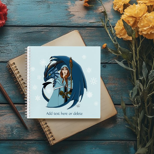 Blue Dragon Sorceress Snowflakes Notebook (Creator Uploaded)
