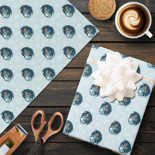 Blue Dragon Sorceress Snowflakes Wrapping Paper