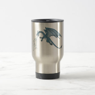 Blue Dragon Spitting Lightning Travel Mug