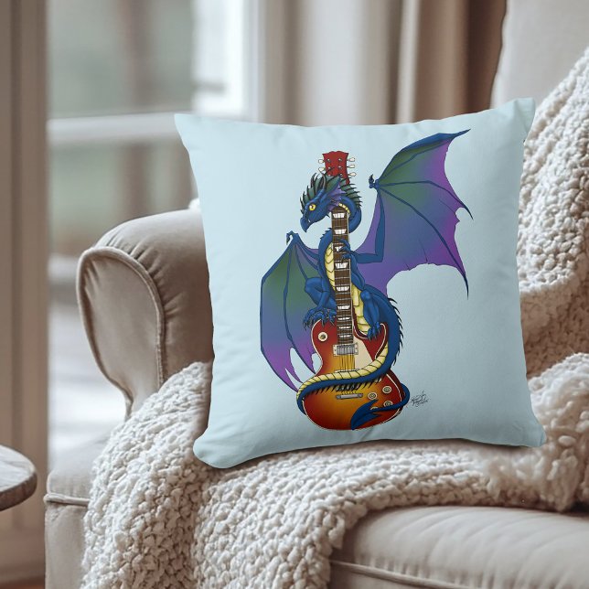 Blue Dragon Sunburst Guitar Music Cushion (Creator Uploaded)