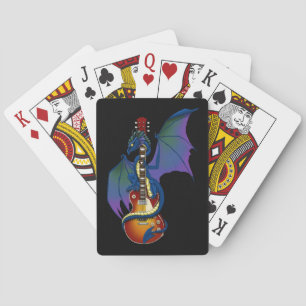 Blue Dragon Sunburst Guitar Music Playing Cards