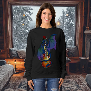 Blue Dragon Sunburst Guitar Music Sweatshirt