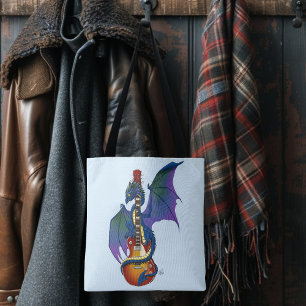 Blue Dragon Sunburst Guitar Music Tote Bag