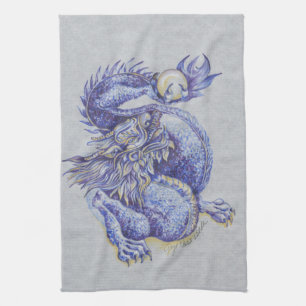 Blue Dragon Tea Towel