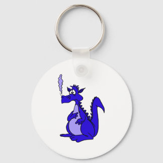 Blue Dragon with smoke Key Ring