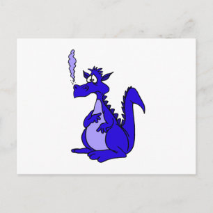 Blue Dragon with smoke Postcard