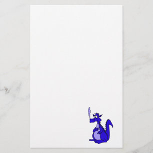 Blue Dragon with smoke Stationery