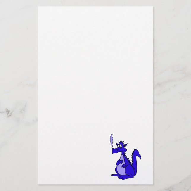 Blue Dragon with smoke Stationery (Front)
