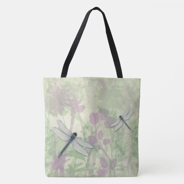Blue Dragonflies All Over Print Tote Bag (Front)