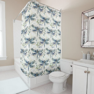 Blue Dragonflies Shower Curtain