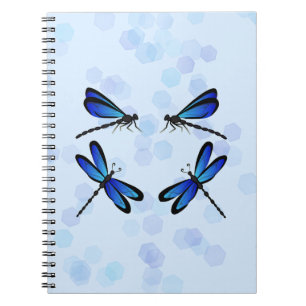 blue dragonflies spiral notebook