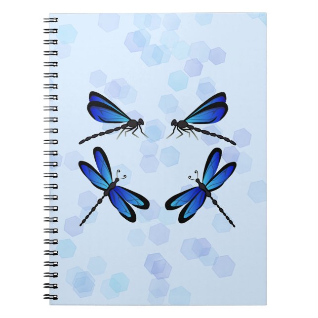 blue dragonflies spiral notebook (Front)