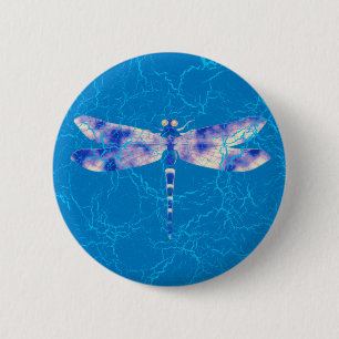 Blue Dragonfly 6 Cm Round Badge
