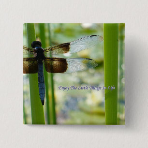 Blue Dragonfly Button