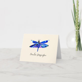 Blue Dragonfly Elegant Personal Nature Stationery Note Card