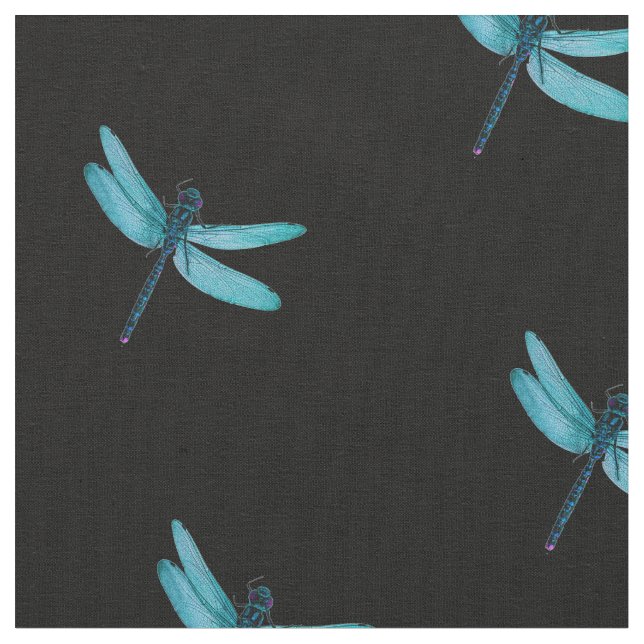 Blue Dragonfly Fabric (Close Up)